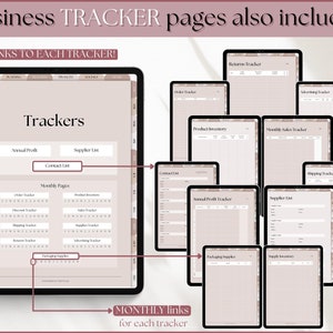 Digital Small Business Planner, Undated Trackers, Social Media, Finances, GoodNotes Digital Journal, Monthly, Weekly, Side Hustle, iPad image 5