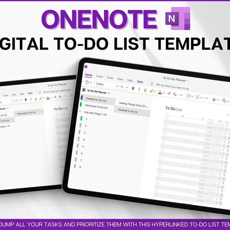 Onenote Templates Todo - Etsy