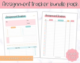 assignment deadline tracker Assignment Tracker BUNDLE, Printable Assignment Planner for Students, Academic Homework Planner, Study, College, Homeschool Template