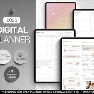 Ultimate Digital Planner, 2025 GoodNotes Planner, Daily Weekly, Monthly Planner, Undated Life Planner, Notability Planner, iPad Planner