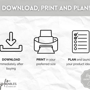 Product Planner Template, Small Business Plan, Printable Product Launch, Pricing, Packaging, Costs, Supplies, Inventory, Etsy Seller Listing image 10