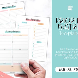 Brain Dump Printable BUNDLE, To Do List, ADHD Planner, Daily Template, Productivity, Priority Matrix, Work Day, Task Thoughts Organizer PDF image 4