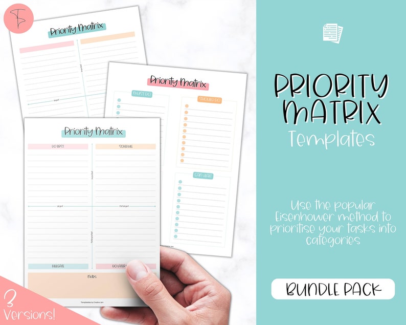 Brain Dump Printable BUNDLE, To Do List, ADHD Planner, Daily Template, Productivity, Priority Matrix, Work Day, Task Thoughts Organizer PDF image 4