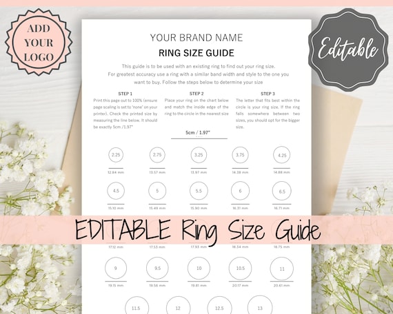 Ring Size Guide and Chart