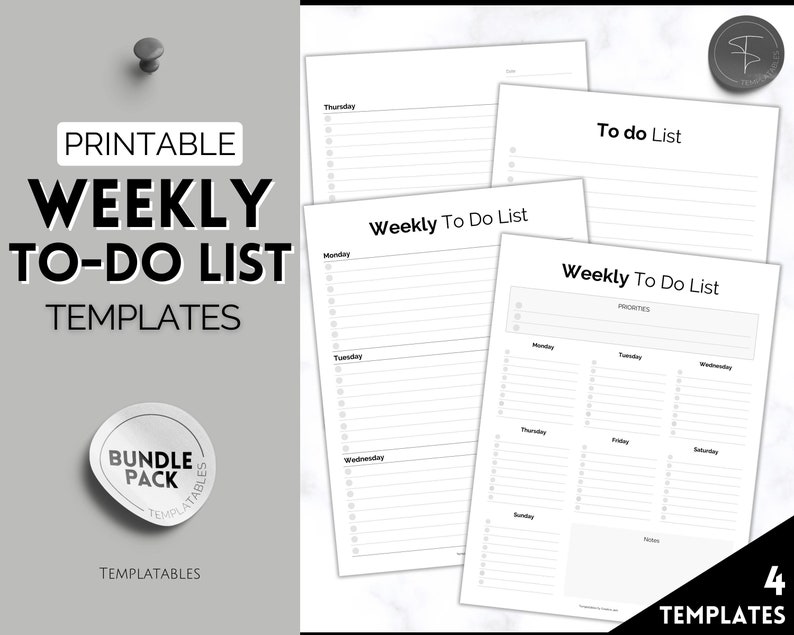 Printable Weekly Schedule, Weekly Planner, to Do List Printable ...