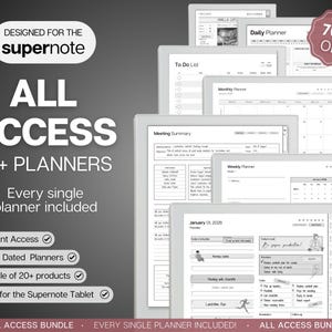 Supernote | ALL ACCESS template pack | 2026 Daily Planner, Digital To Do List, Meeting Minutes, Journal & Notebook, Calendar, a5x, a6x image 11