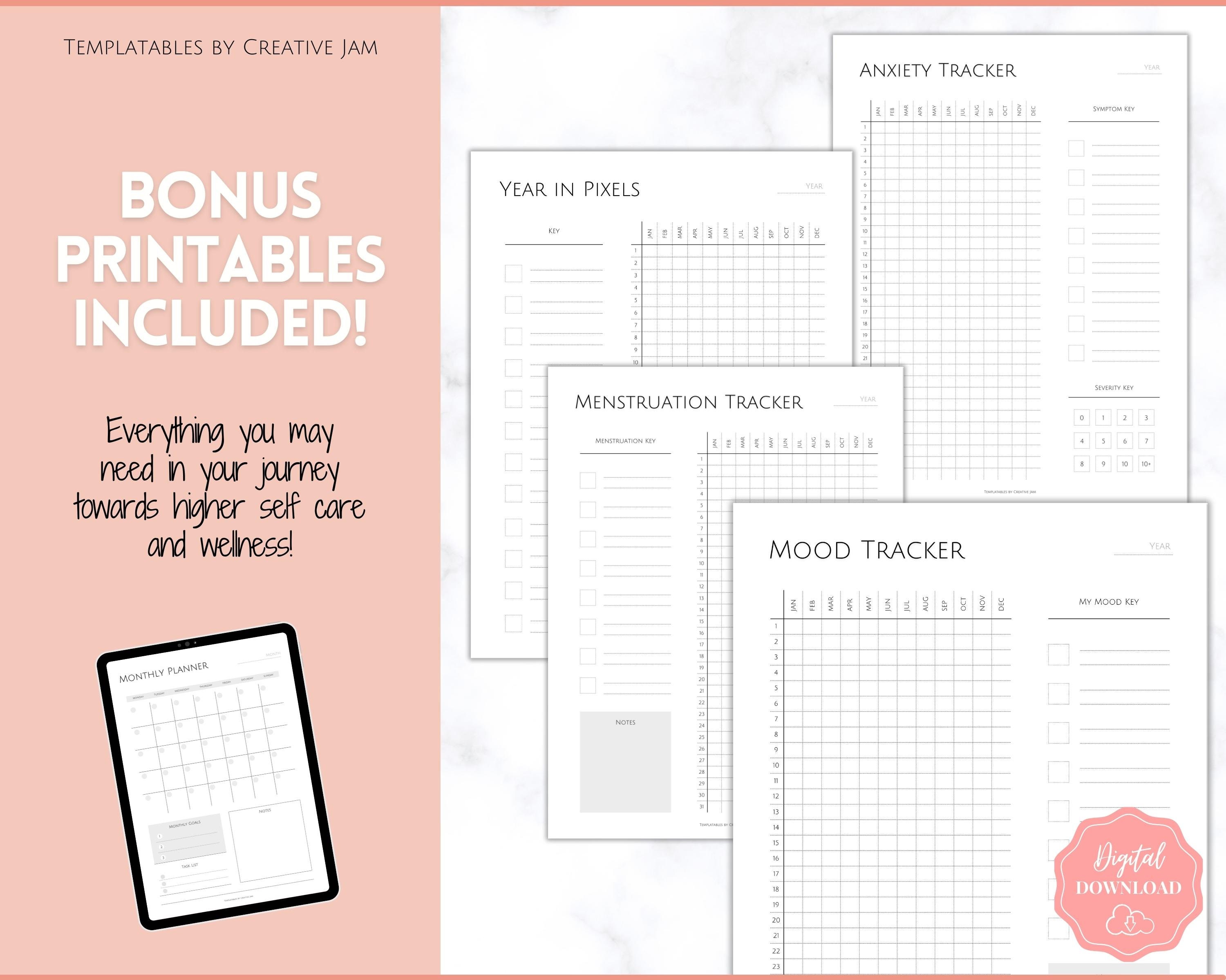 Wellness Planner BUNDLE Self Care Journal Printable Selfcare | Etsy