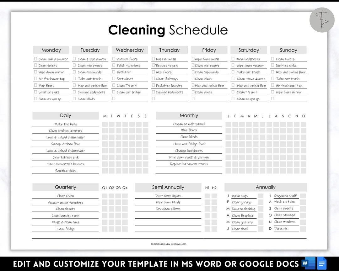editable-cleaning-planner-cleaning-checklist-cleaning-schedule-weekly-house-chores-adhd-clean-home-monthly-household-planner-printable-etsy