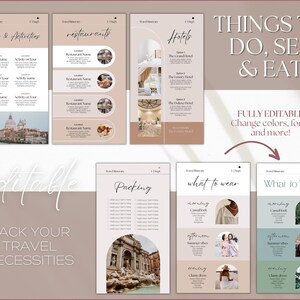 MOBILE Travel Itinerary Template, Digital Travel Guide, Weekend Trip Itinerary, Birthday, Girls trip, travel agent planner, Canva template image 5