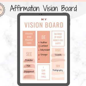 Vision Board Printables, Goal Planner Affirmation, Manifestation Law of ...