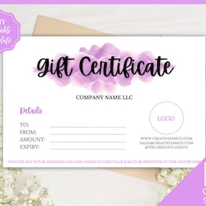 Gift Certificate Template. Editable Gift Voucher, Gift Card template, DIY Shop Voucher Template. DIY Coupons Last minute Gift. Google Slides
