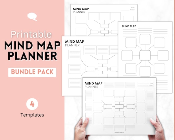 Mind Map Template - Four Ideas - Square