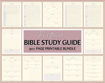 Bible Study Guide BUNDLE, 90 Bible Study Journal Templates, Soap Bible Study Notes, Sermon Verse Mapping, Christian Prayer, Bible Journaling