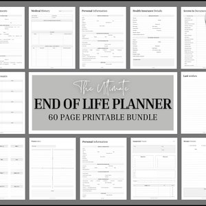 End of life planner, with Medical, Death, Estate, Funeral planning, Emergency Binder, Prepare just in case, What if binder, Household
