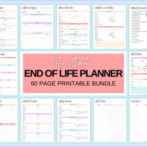 End of life planner, with Medical, Death, Estate, Funeral planning, Emergency Binder, Prepare just in case, What if binder, Household