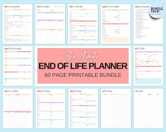 End of life planner, with Medical, Death, Estate, Funeral planning, Emergency Binder, Prepare just in case, What if binder, Household