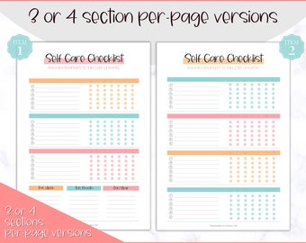 Self Care Planner Wellness Journal Checklist Printable – JennaKate