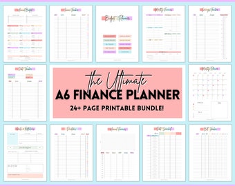 A6 Finance Planner BUNDLE! Budget Planner Templates, Financial Savings Tracker Printable Binder, Monthly Debt, Spending, Expenses Tracker