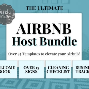 Airbnb Template BUNDLE! Editable Airbnb Signs, Welcome Book, Cleaning checklist, Business Tracker Spreadsheet, Air bnb Printables, Host VRBO