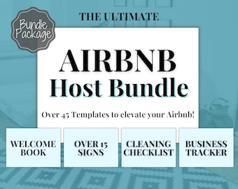 Airbnb Template BUNDLE! Editable Airbnb Signs, Welcome Book, Cleaning checklist, Business Tracker Spreadsheet, Air bnb Printables, Host VRBO