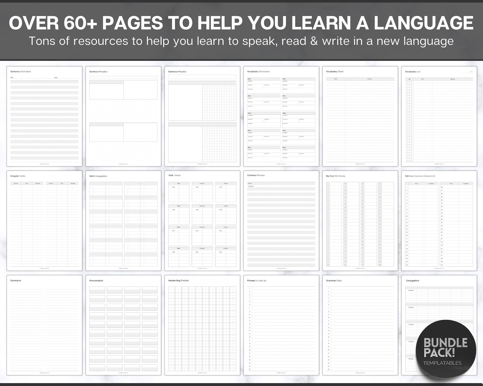 Language Learning Planner, Study Korean, Japanese, Spanish, French ...