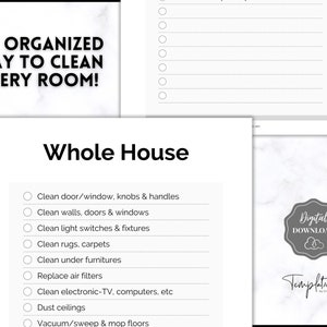 Printable Cleaning Cards, Room by Room Cleaning Checklist, Family ...
