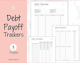 DEBT PAYOFF TRACKER, Debt Snowball, Debt Tracker Printable, Dave Ramsey, Debt Payments, Finance Planner, Budget Planner, Debt Free Progress,