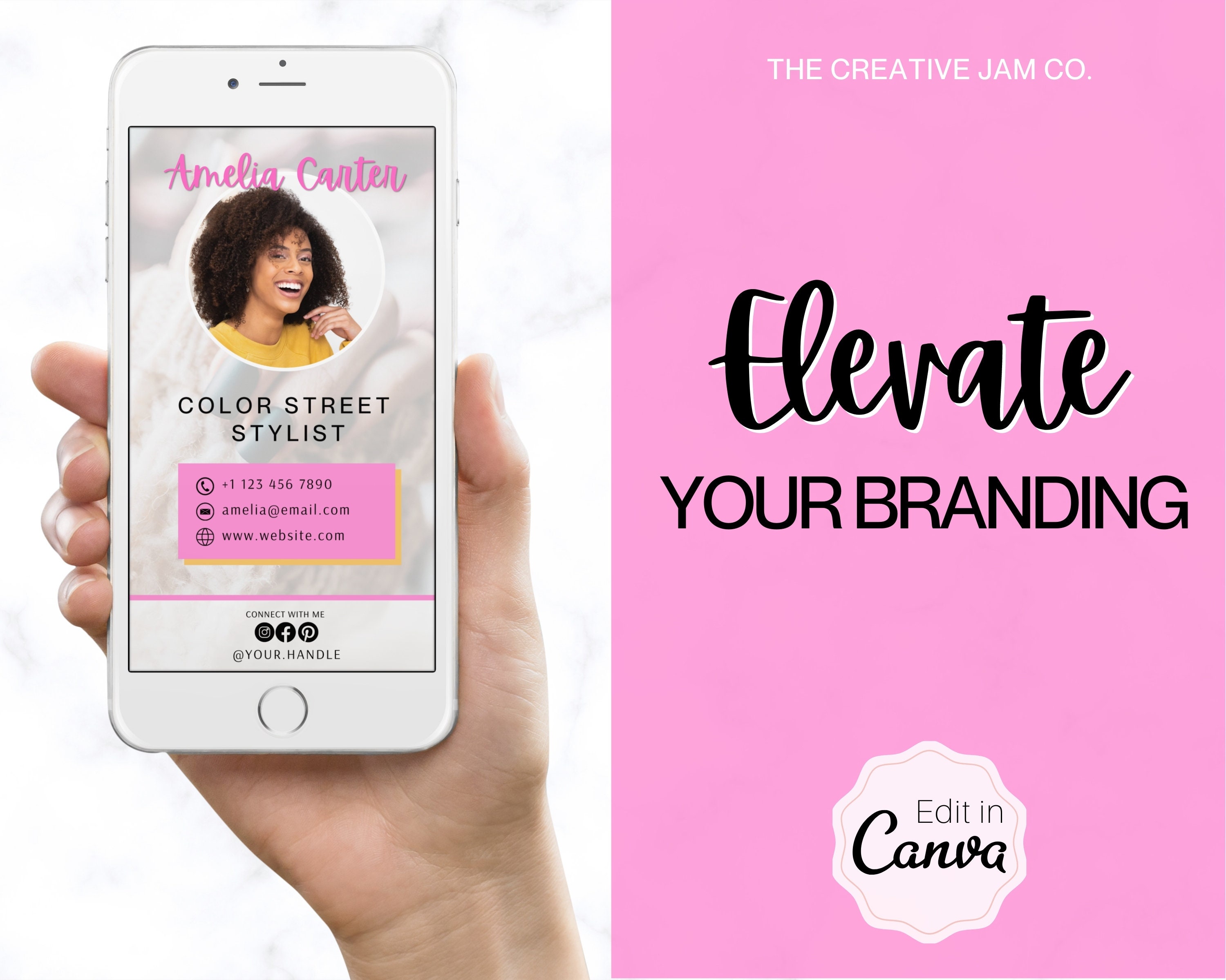 Color Street Digital Business Card Template. DIY Add Logo & Photo ...