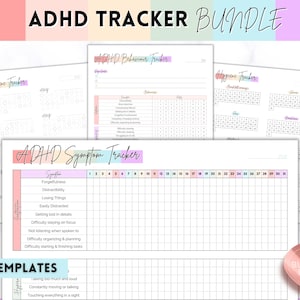 Printable ADHD Trackers for Adults! Monthly Symptom Tracker, Behavior ...