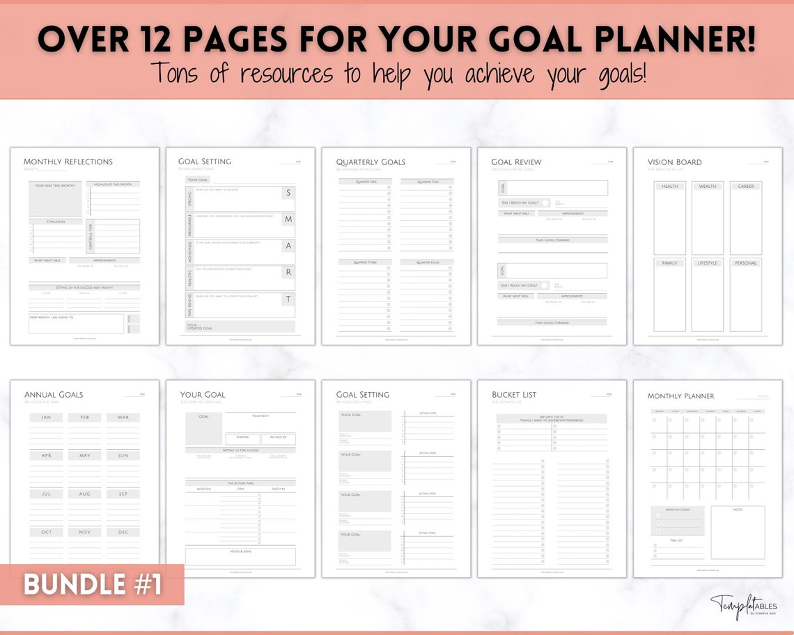 Ultimate PLANNER BUNDLE Printable Goal Planner Finances & | Etsy UK