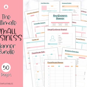 Printable Small Business Planner BUNDLE, Business Planner, Side Hustle, Business Trackers, Social Media, Finances, Content, Order, Etsy Shop
