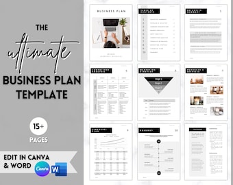 Business Plan Template, Small Business Planner Proposal, Start Up Workbook, Business Plan Analysis, Canva, Word, Side Hustle, EDITABLE Plan