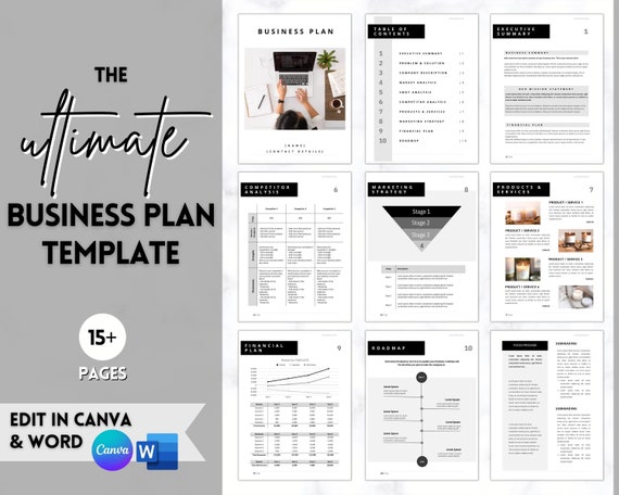 Business Proposal Template, Small Business Planner, Start up Workbook,  Business Plan Analysis, Canva, Word, Side Hustle, EDITABLE Plan 