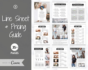 Line Sheet Template, Editable Wholesale Catalog, Pricing & Services Guide, Product Sales, Price List Template, Canva Linesheet Catalogue