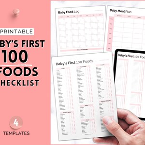 Baby Food Tracker Printable BUNDLE, Babys First Foods, Meal Planner ...