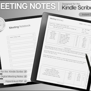 Appunti della riunione, modelli per Kindle Scribe, Verbali della riunione, Agenda della riunione, Modello per prendere appunti della riunione, Pianificatore di progetti, PDF