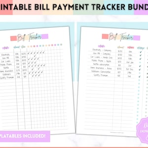Rechnungs-Tracker, druckbare monatliche Rechnungs-Organizer & Checkliste, Budget-Planer, Finanz-Tracker, Ausgaben, Ausgaben, Rechnungs-Kalenderliste