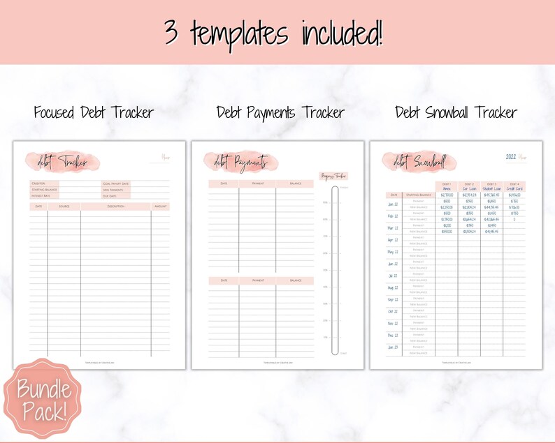 DEBT PAYOFF TRACKER, Debt Snowball, Debt Tracker Printable, Dave Ramsey, Debt Zahlungen, Finanzplaner, Haushaltsplaner, schuldenfreier Fortschritt, Bild 2