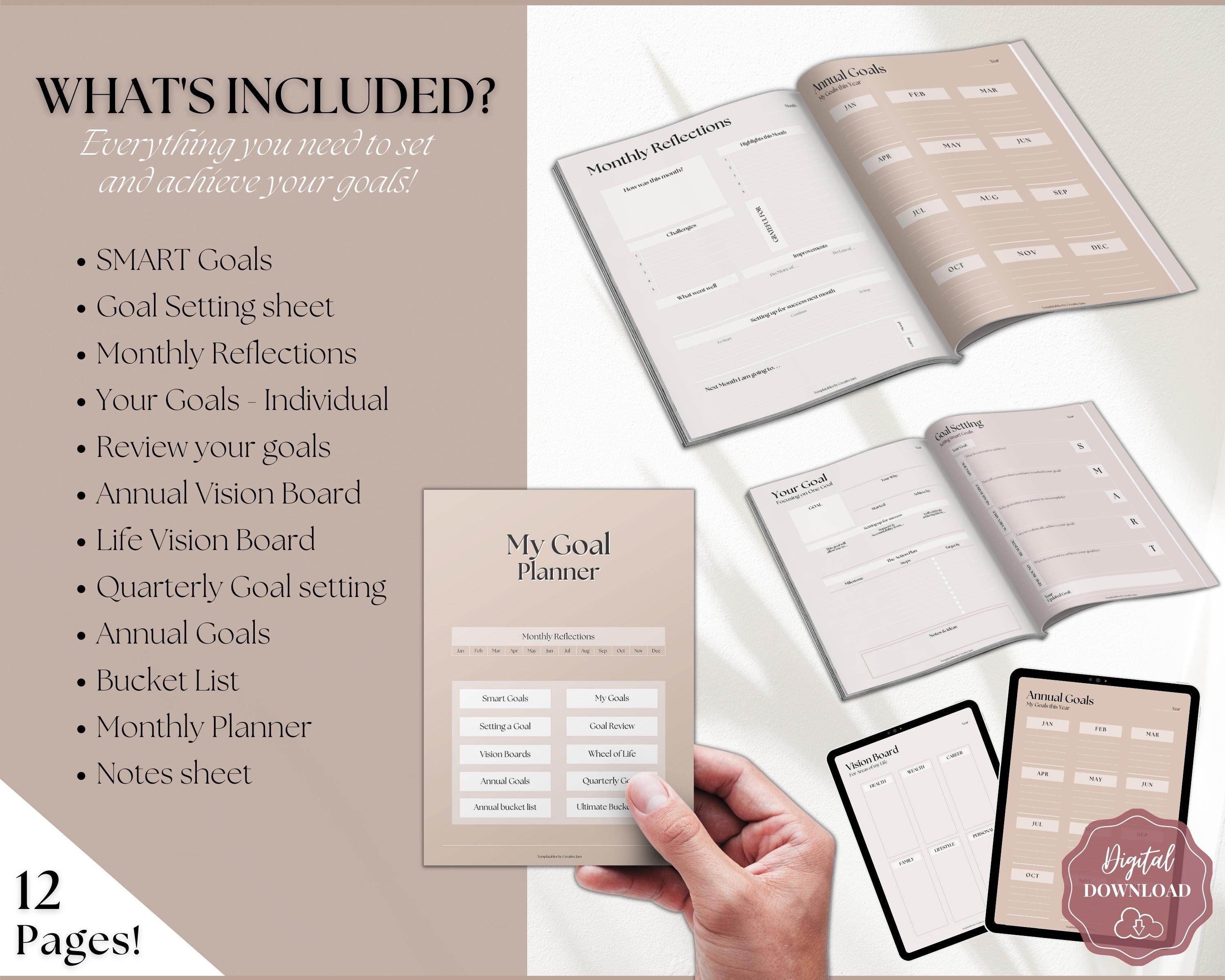 Goal Planner BUNDLE, 2024 Goals Tracker, SMART Goal Setting Kit, New ...