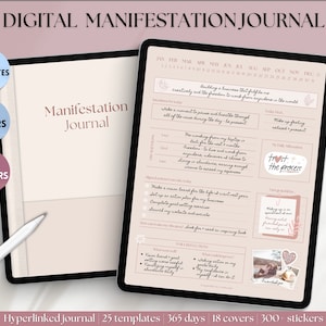 Manifestation Journal, GoodNotes Digital Planner, Law of attraction, Affirmation, Vision Board, Mindfulness, Gratitude, Manifest, Spiritual image 1