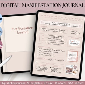 Manifestation Journal, GoodNotes Digital Planner, Law of attraction, Affirmation, Vision Board, Mindfulness, Gratitude, Manifest, Spiritual image 1