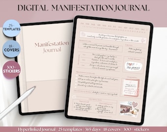 Manifestation Journal, GoodNotes Digital Planner, Law of attraction, Affirmation, Vision Board, Mindfulness, Gratitude, Manifest, Spiritual
