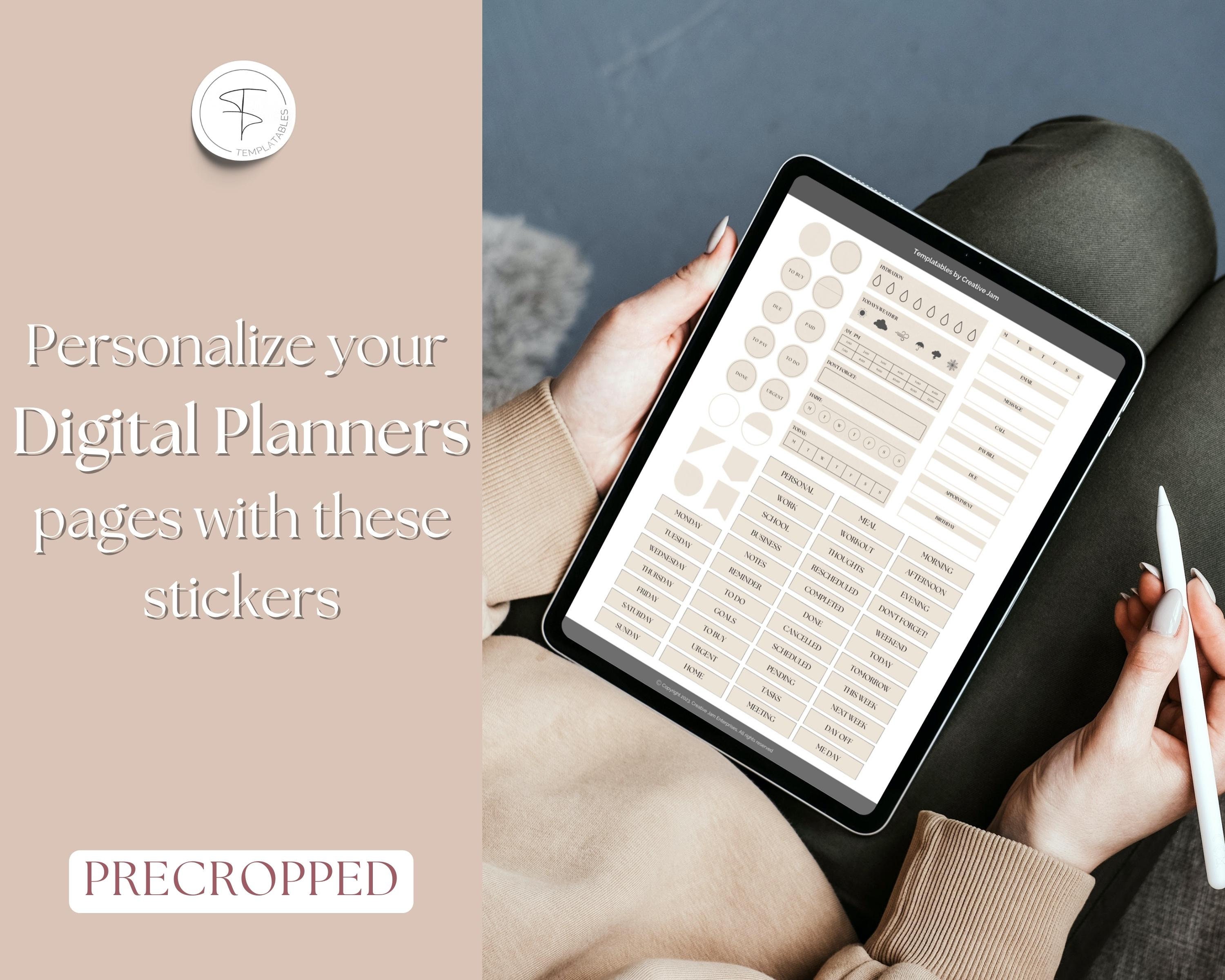 Digital Sticky Notes, Digital Planner Sticker Pack, Adhesive Notes