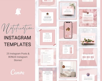 Instagram Theme - NOTIFICATION post Templates! Social Media Engagement Booster, Reminders Feed, Instagram Frame Quote, Canva Theme, Coaching