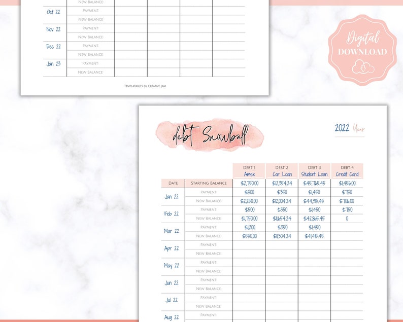 DEBT PAYOFF TRACKER, Debt Snowball, Debt Tracker Printable, Dave Ramsey, Debt Zahlungen, Finanzplaner, Haushaltsplaner, schuldenfreier Fortschritt, Bild 7