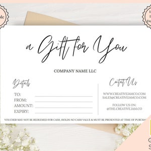 gift certificate template editable gift voucher gift card etsy ireland