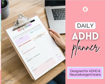 Planificador de TDAH para adultos / Hecho para cerebros neurodivergentes / Plantilla de volcado de cerebro, limpieza, estudiante, planificador diario de vida digital, lista de tareas pendientes