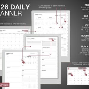 Supernote | ALL ACCESS template pack | 2026 Daily Planner, Digital To Do List, Meeting Minutes, Journal & Notebook, Calendar, a5x, a6x image 4