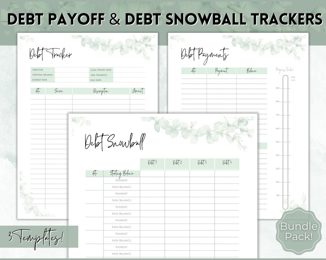 DEBT TRACKER, Debt Snowball, Debt Payoff Tracker Printable, Dave Ramsey