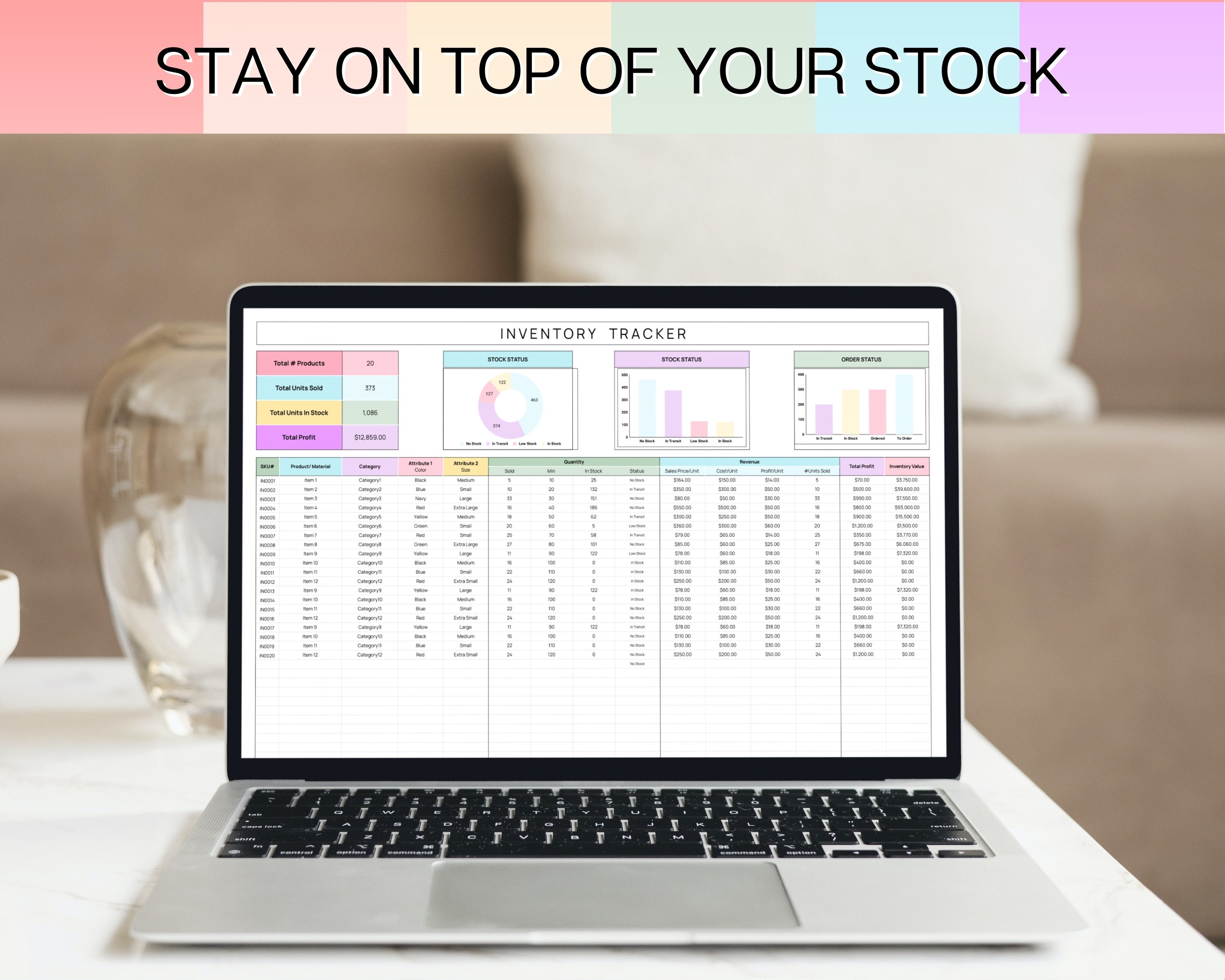 Inventory Tracker Spreadsheet, Small Business Inventory Management ...